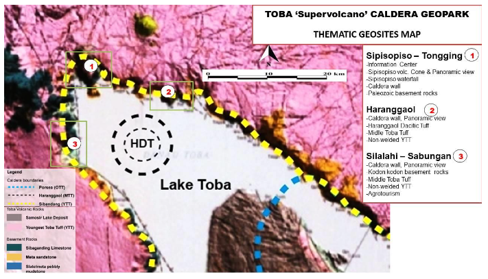 Peta Geologi (yang dimodifikasi) dari Kawasan Utara Geopark Kaldera Toba