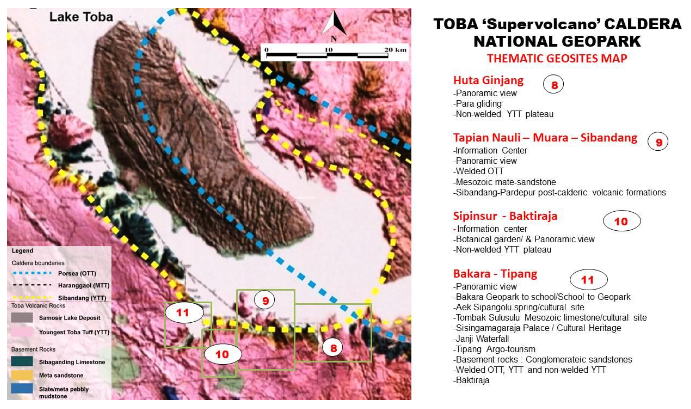 Peta Geologi (yang dimodifikasi) dari kawasan Selatan Kaldera Toba